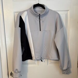 Sports Illustrated Quarter Zip Pullover, Crop Sweatshirt, Arctic Gray XXL